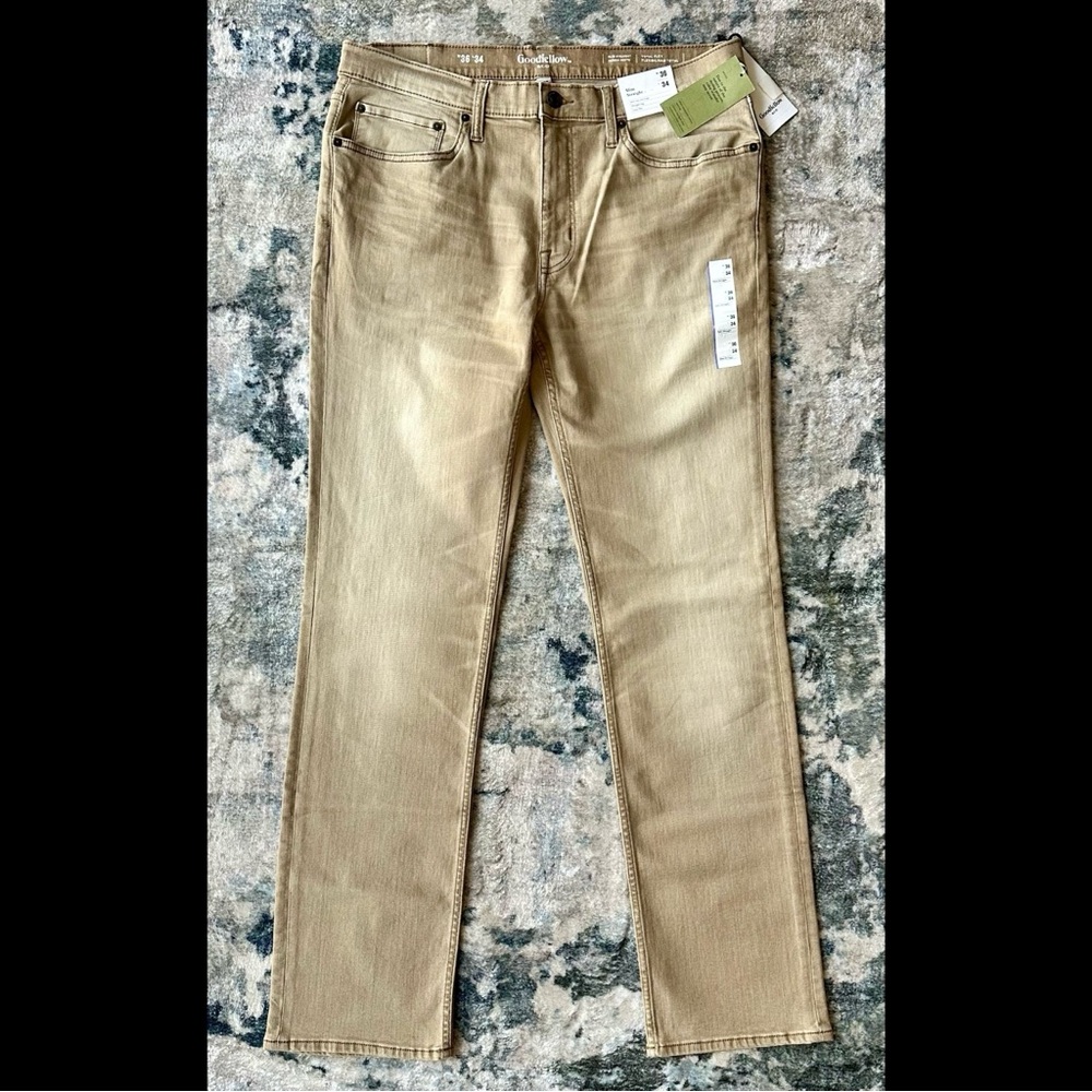 Goodfellow & Co Men's Slim Straight Jeans in Tan - Picture 3 of 3